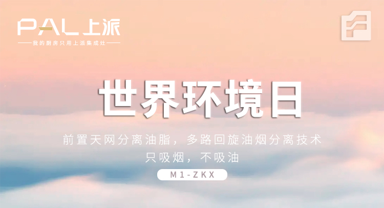 世界环境日用上派集成灶|终身免清洗，持久大吸力！